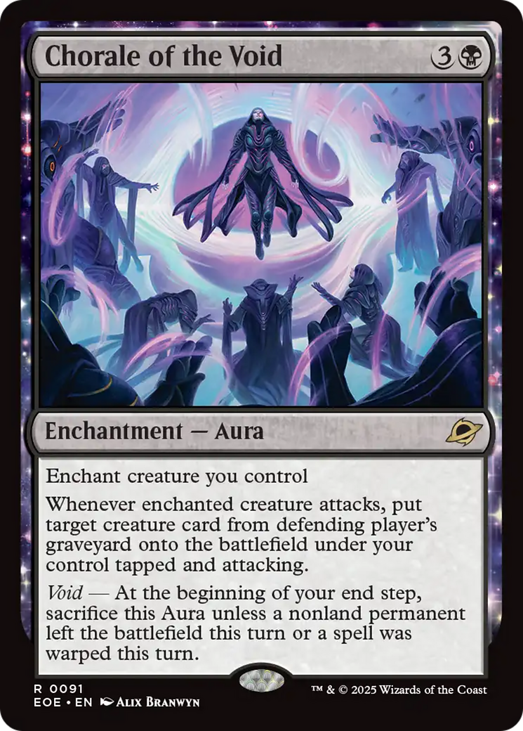 mtg black aura cards Chorale of the Void [Edge of Eternities] Subtype: Aura, Colors: Black, Green,