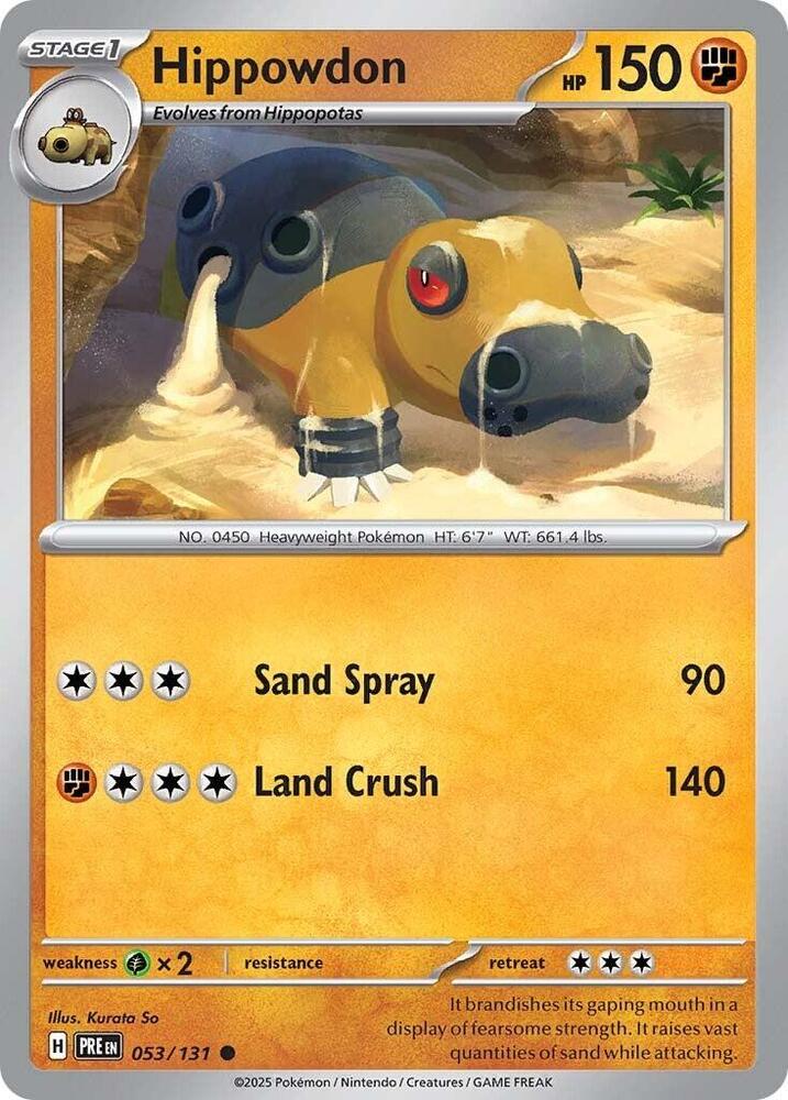 2018 pokemon cards value Hippowdon (053/131) [Scarlet & Violet: Prismatic Evolutions]