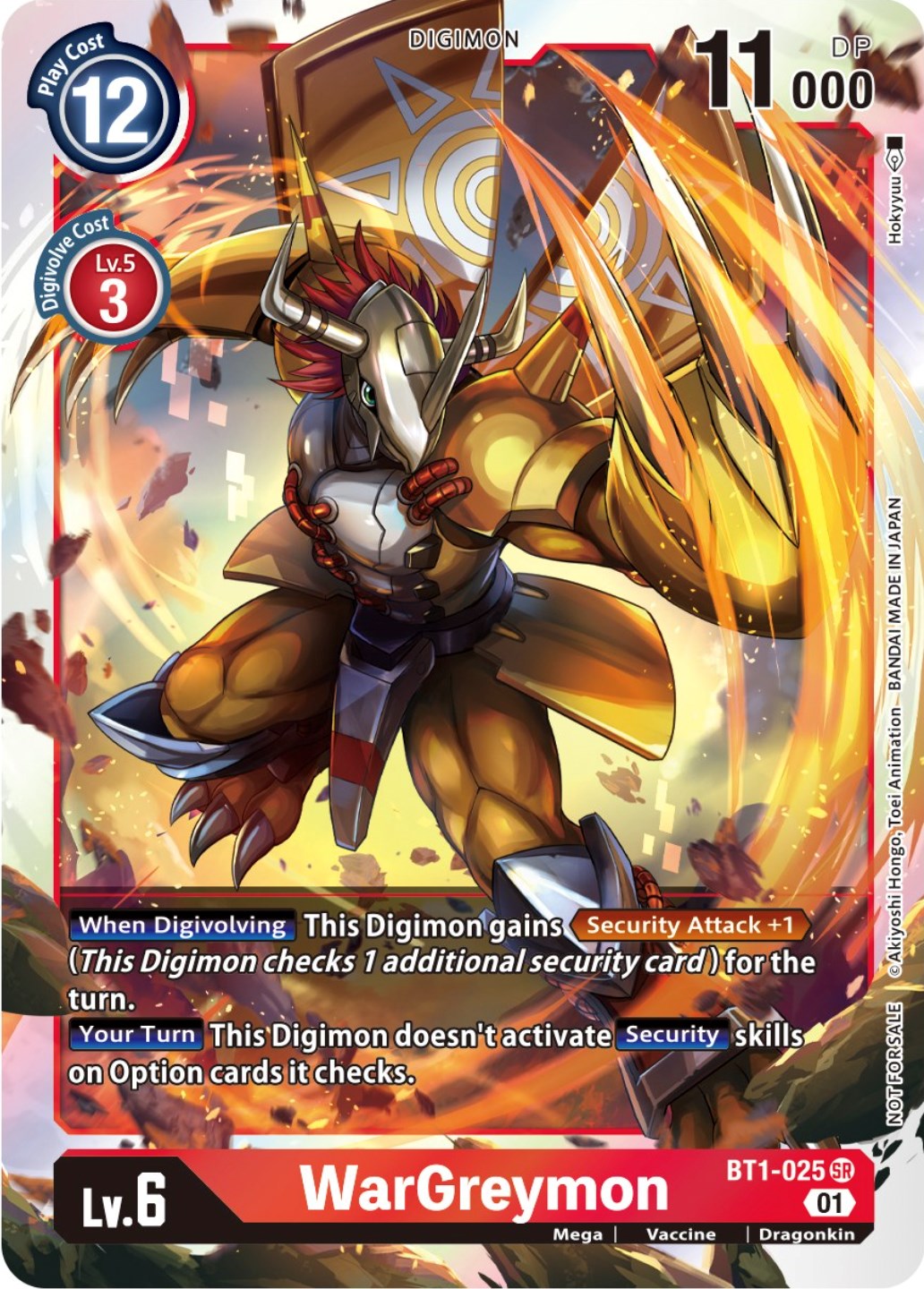 digimon cards wargreymon ST15-12 ACE :: Super Rare English Exclusive Box Topper Card :: BT-13: Versus Royal Knights Red Digimon WarGreymon (Alternate Art) (BT1-025) -