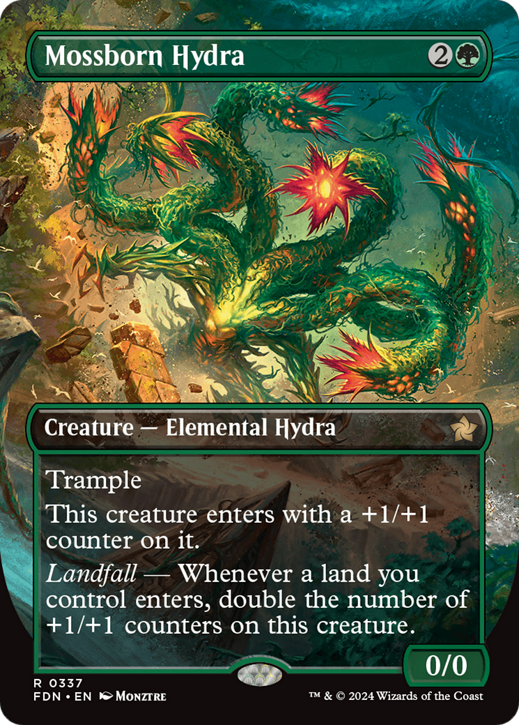 Mossborn Hydra (Borderless) [Foundations] (Display Case)