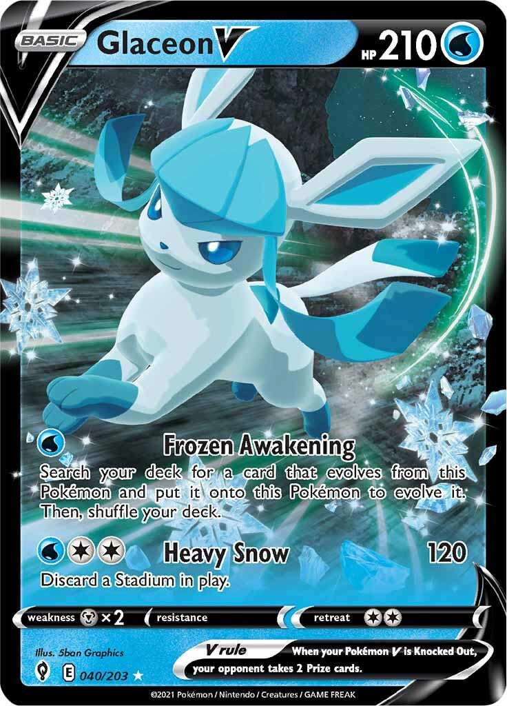 Glaceon V (040/203) [Sword & Shield: Evolving Skies] (Display Case)