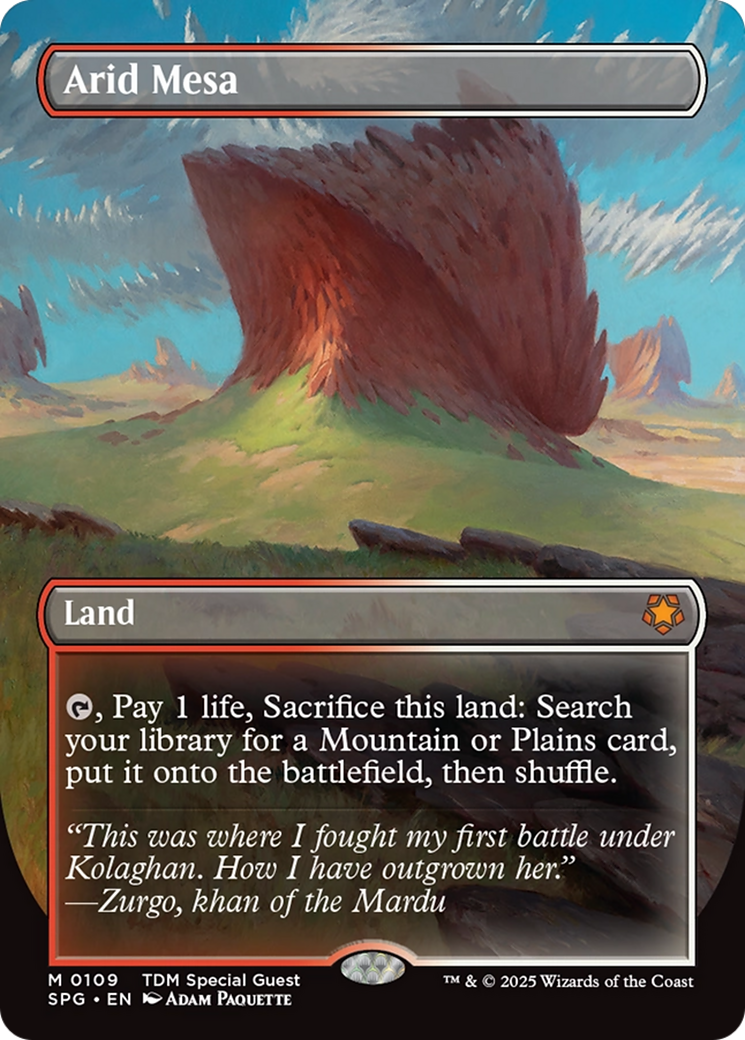 Arid Mesa (Borderless) [Tarkir: Dragonstorm Special Guests] (Display Case)
