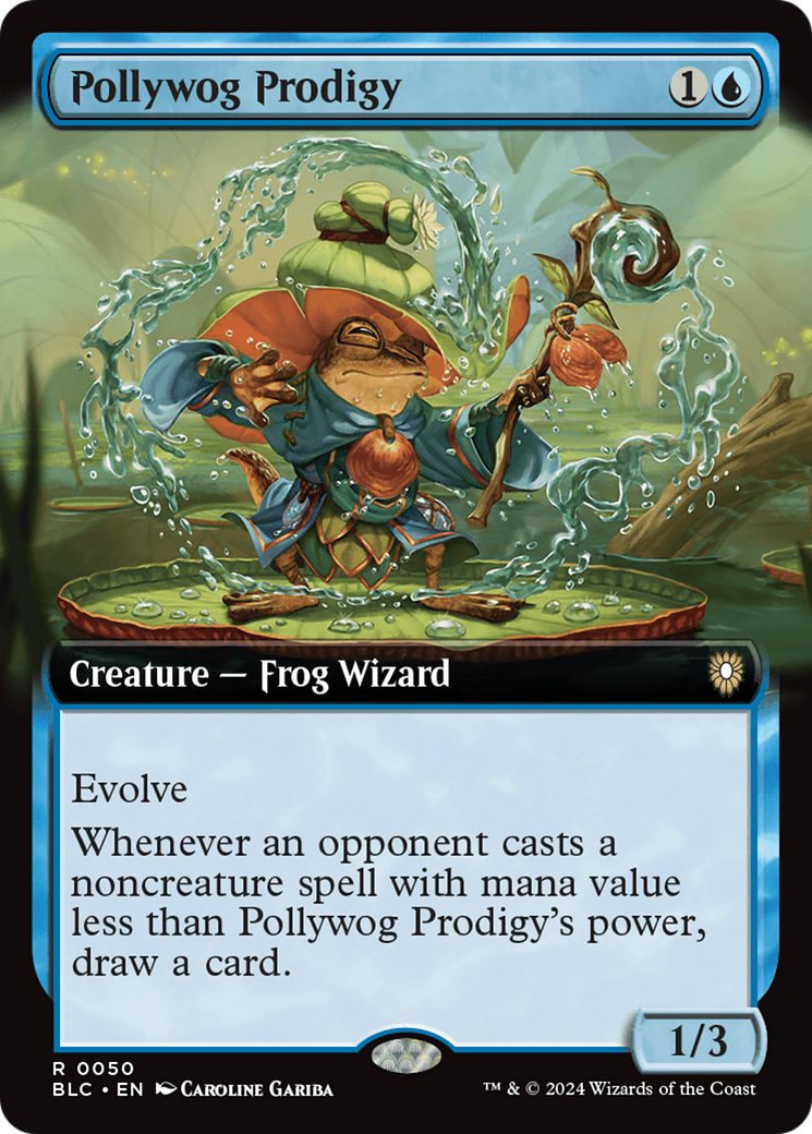 Pollywog Prodigy (Extended Art) [Bloomburrow Commander] (Display Case)
