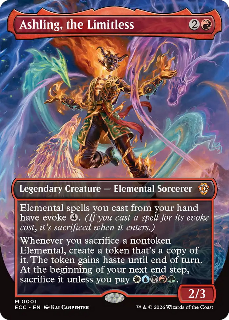Ashling, the Limitless (Borderless) [Lorwyn Eclipsed Commander] (Display Case)