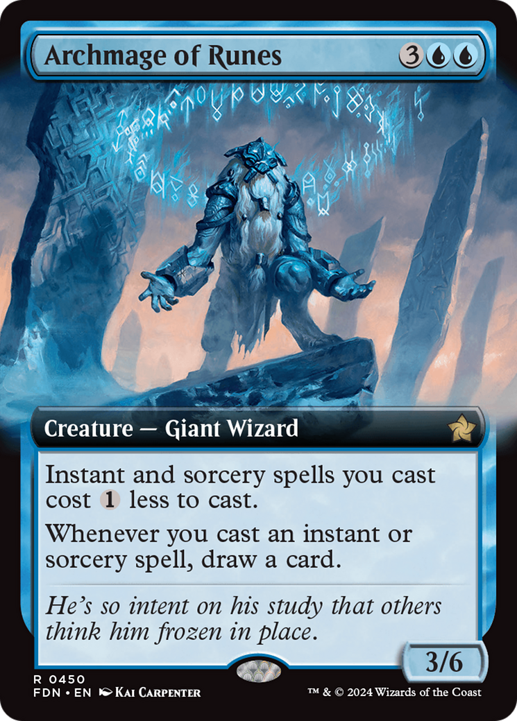 Archmage of Runes (Extended Art) [Foundations] (Display Case)