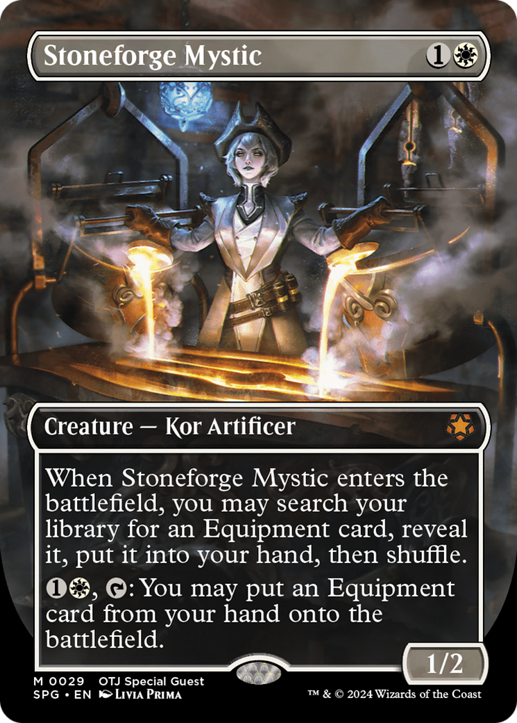 Stoneforge Mystic (Borderless) [Outlaws of Thunder Junction Special Guests] (Display Case)