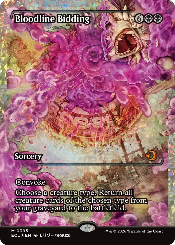 Bloodline Bidding (Showcase) (Fracture Foil) [Lorwyn Eclipsed] (Display Case)
