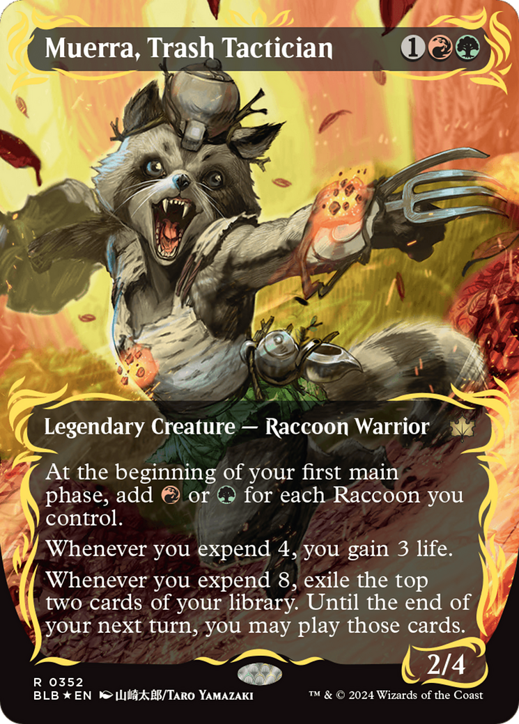 Muerra, Trash Tactician (Borderless) (Raised Foil) [Bloomburrow] (Display Case)