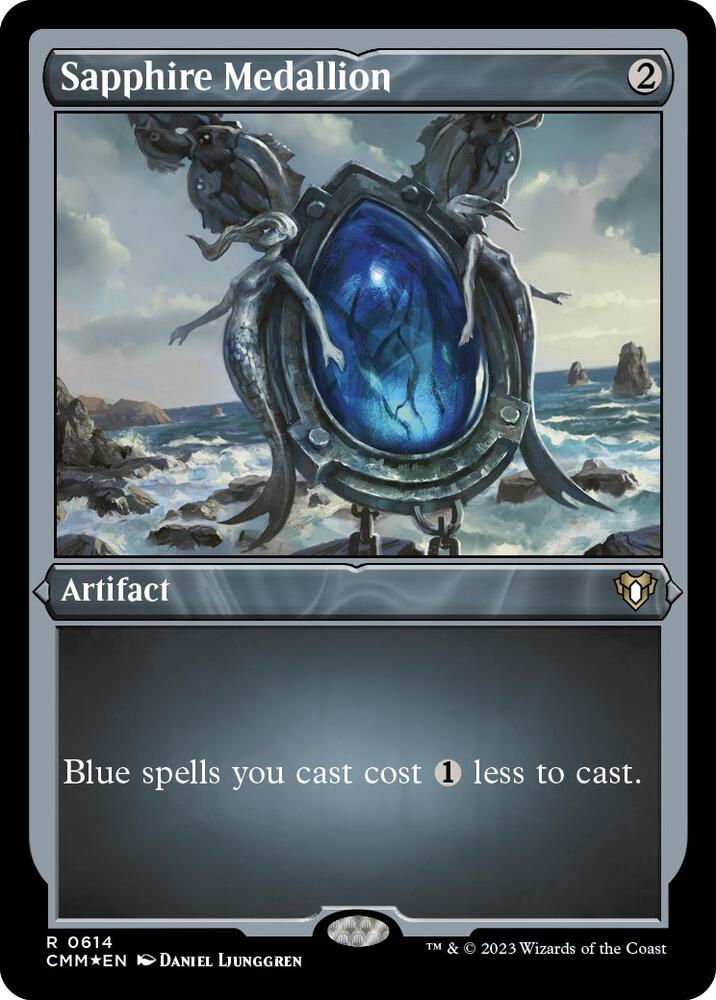 Sapphire Medallion (Foil Etched) [Commander Masters] (Display Case)