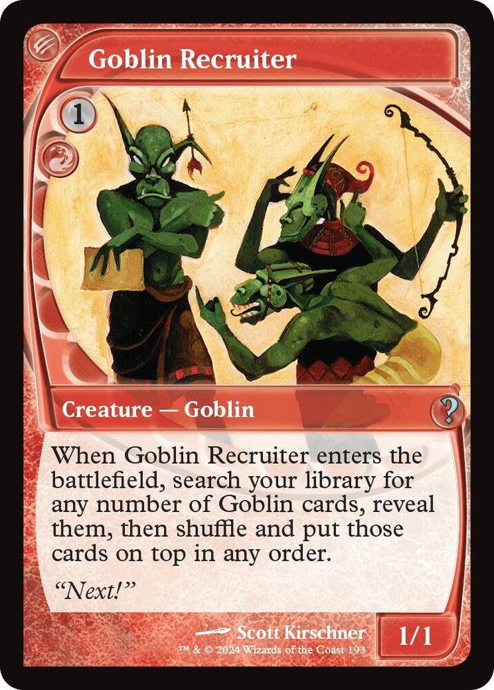 Goblin Recruiter (Future Sight) [Mystery Booster 2] (Display Case)
