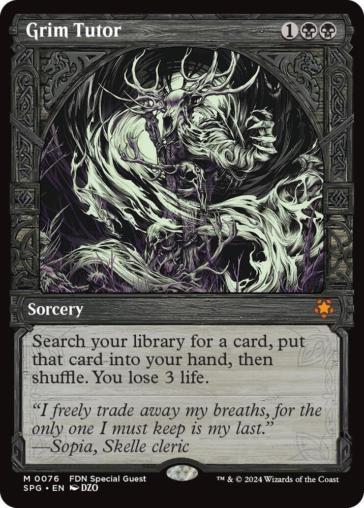 Grim Tutor (Showcase) [Foundations Special Guests] (Display Case)