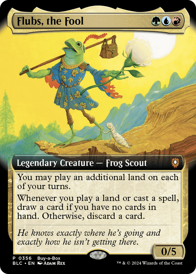 Flubs, the Fool (Buy-A-Box) (Extended Art) [Bloomburrow Promos] (Display Case)