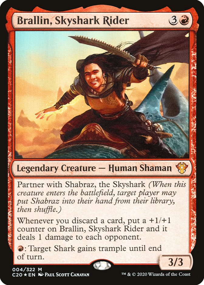 Brallin, Skyshark Rider [Commander 2020] (Display Case)