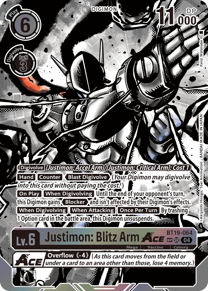 Justimon: Blitz Arm ACE [BT19-064] (Textured) [Release Special Booster 2.0]