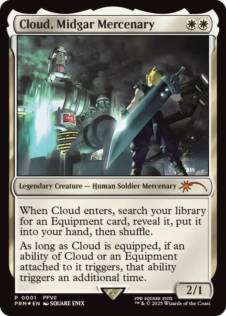 Cloud, Midgar Mercenary (Borderless) [Pro Tour Promos] (Display Case)