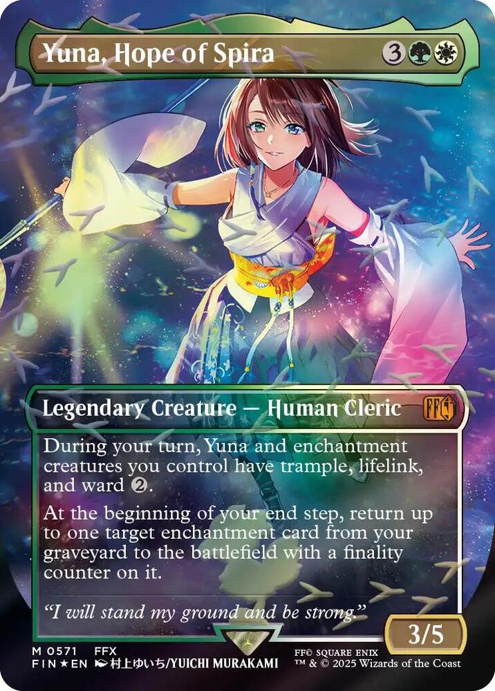 Yuna, Hope of Spira (Borderless) (Chocobo Track Foil) - FINAL FANTASY (FIN)