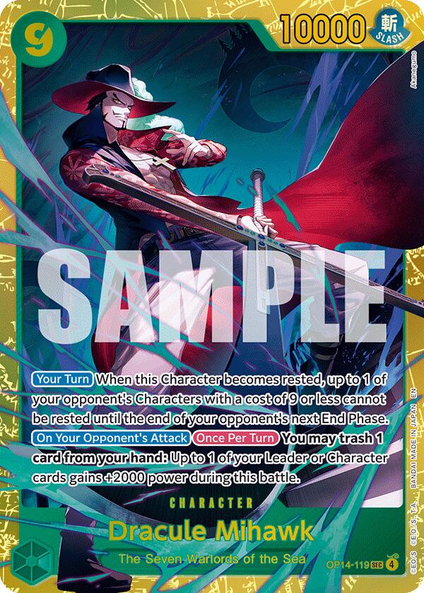 Dracule Mihawk (OP14-119) [The Azure Sea's Seven] (Display Case)