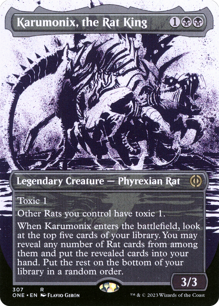Karumonix, the Rat King (Borderless Ichor) [Phyrexia: All Will Be One] (Display Case)