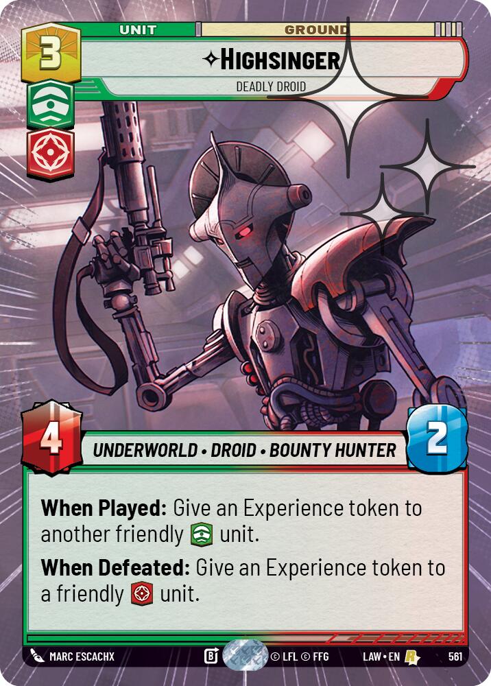 Highsinger - Deadly Droid (323) (Hyperspace Foil) (323) [A Lawless Time]
