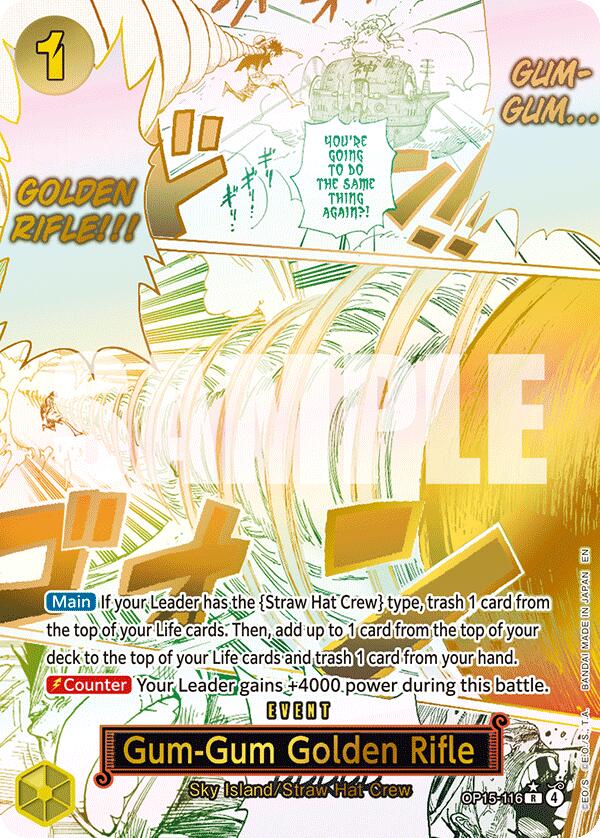 Gum-Gum Golden Rifle (Alternate Art) [Adventure on Kami's Island] (Display Case)