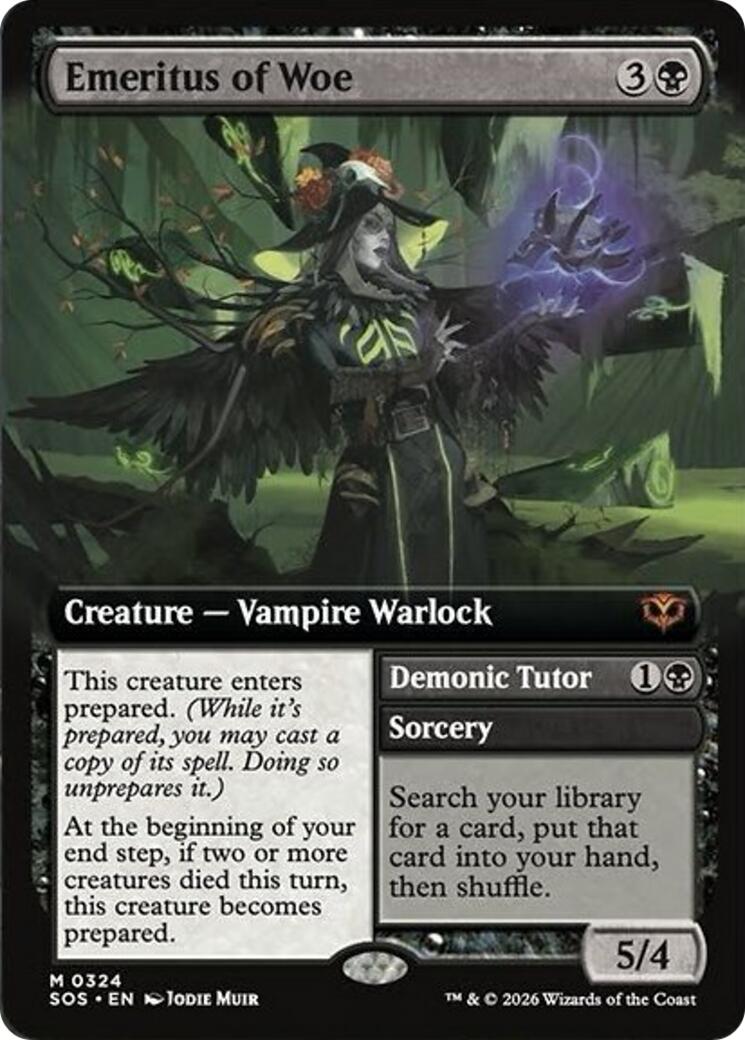 Emeritus of Woe (Extended Art) [Secrets of Strixhaven] (Display Case)