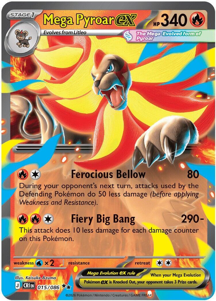 Mega Pyroar ex (015/086) [Mega Evolution: Chaos Rising] (Display Case)