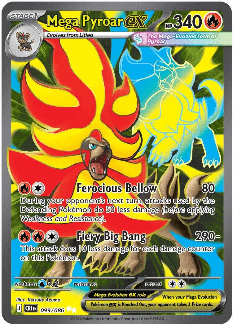 Mega Pyroar ex (099/086) [Mega Evolution: Chaos Rising] (Display Case)