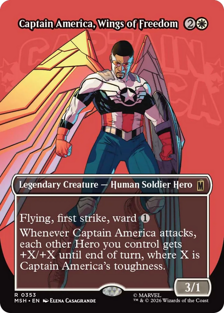 Captain America, Wings of Freedom (Borderless) [Marvel Super Heroes] (Display Case)