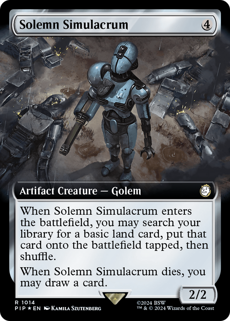 Solemn Simulacrum (Extended Art) (Surge Foil) [Fallout] (Display Case)