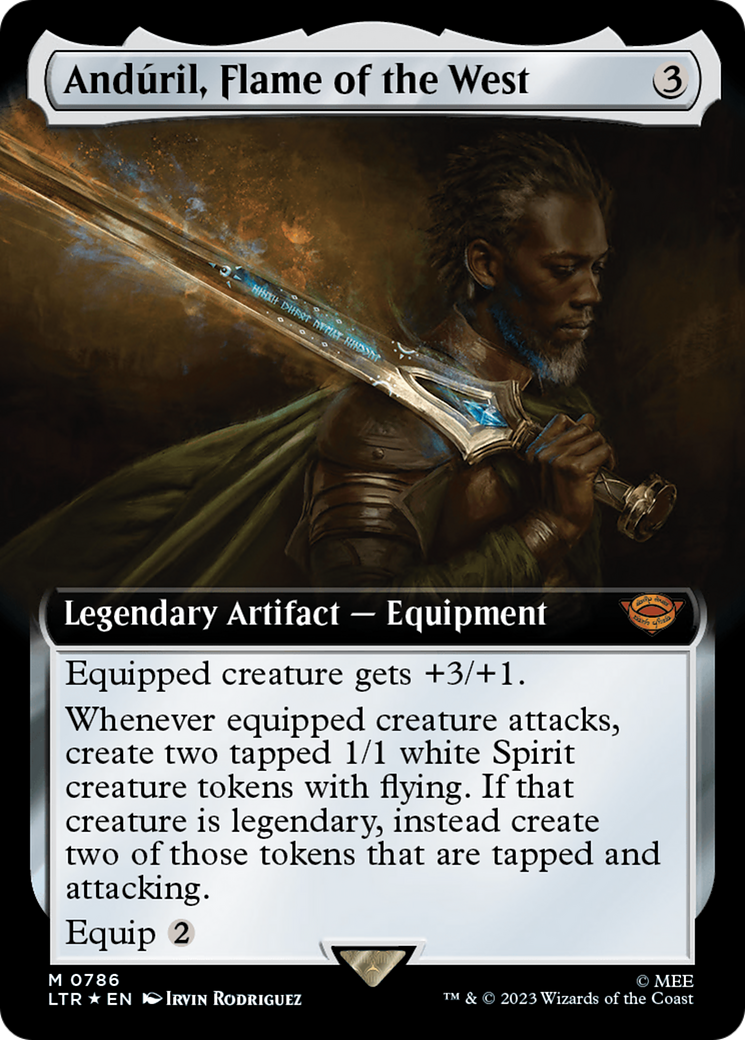 Anduril, Flame of the West (Extended Art) (Surge Foil) [The Lord of the Rings: Tales of Middle-Earth] (Display Case)