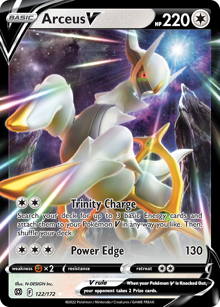 Arceus V (122/172) (Metal Card) [Sword & Shield: Brilliant Stars] (Display Case)