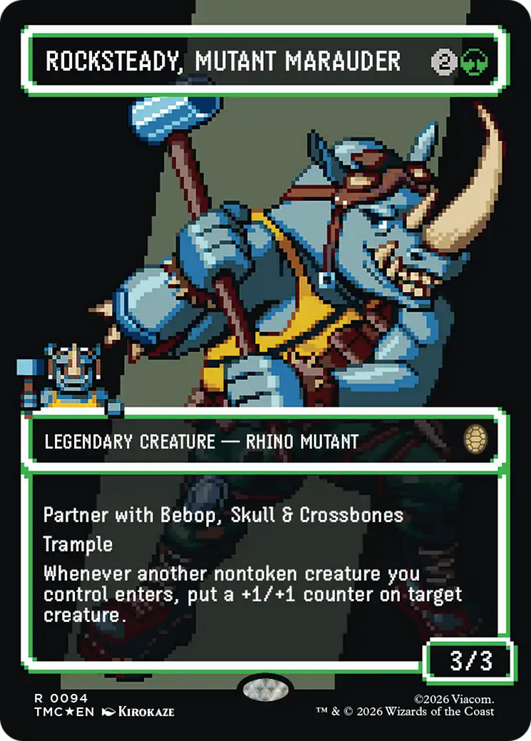 Rocksteady, Mutant Marauder (Borderless) (Surge Foil) [Teenage Mutant Ninja Turtles Commander] (Display Case)