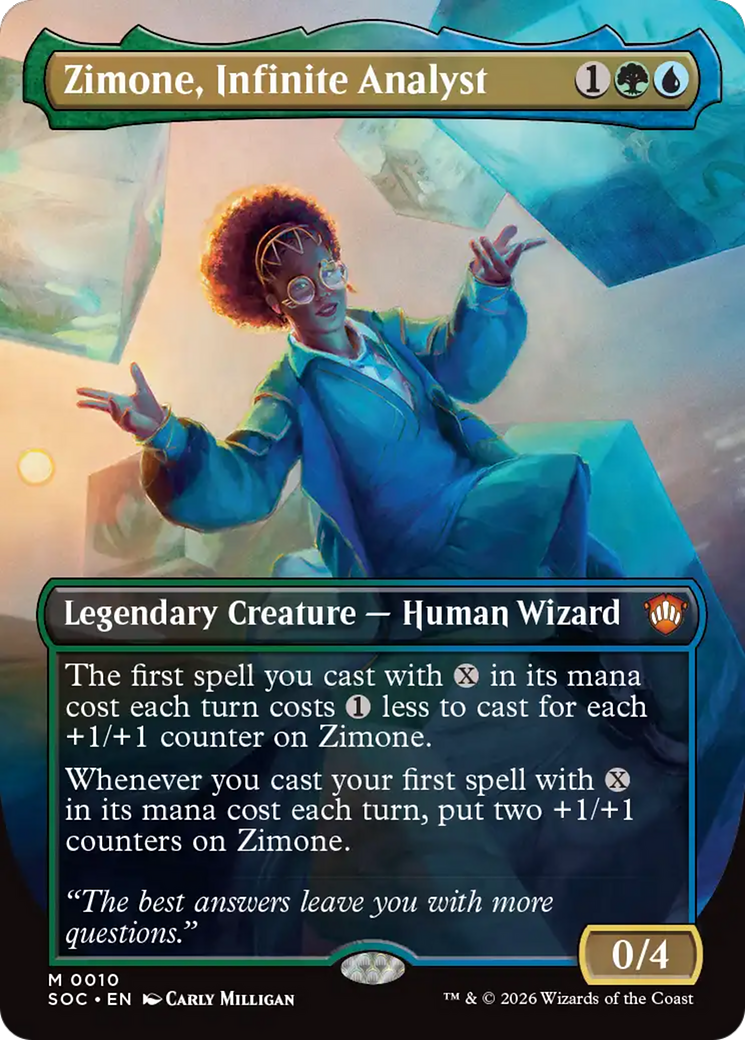 Zimone, Infinite Analyst (Borderless) [Secrets of Strixhaven Commander] (Display Case)