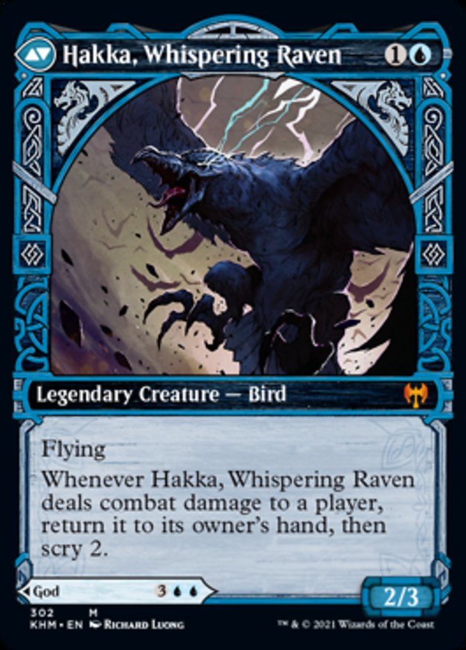 Alrund, God of the Cosmos // Hakka, Whispering Raven (Showcase) [Kaldheim] (Display Case)