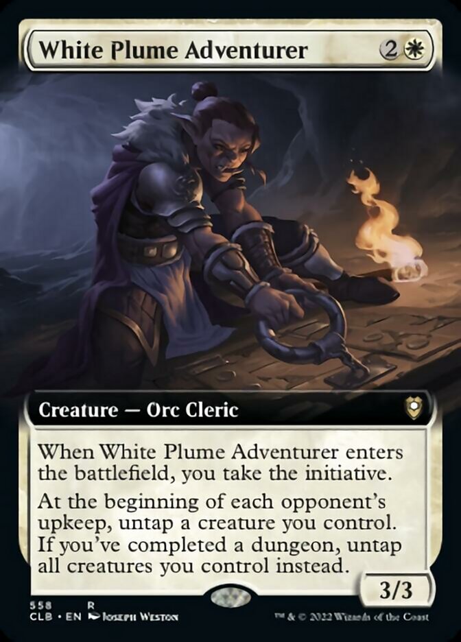 White Plume Adventurer (Extended Art) [Commander Legends: Battle for Baldur's Gate] (Display Case)