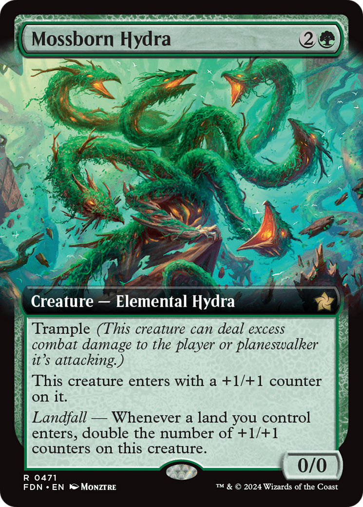 Mossborn Hydra (Extended Art) [Foundations] (Display Case)
