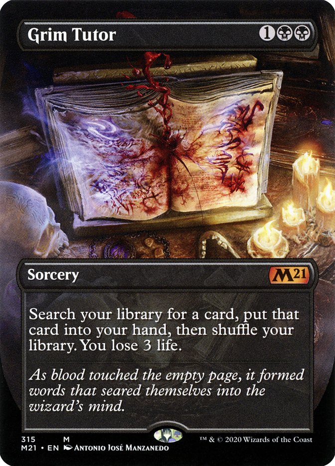 Grim Tutor (Borderless Alternate Art) [Core Set 2021] (Display Case)