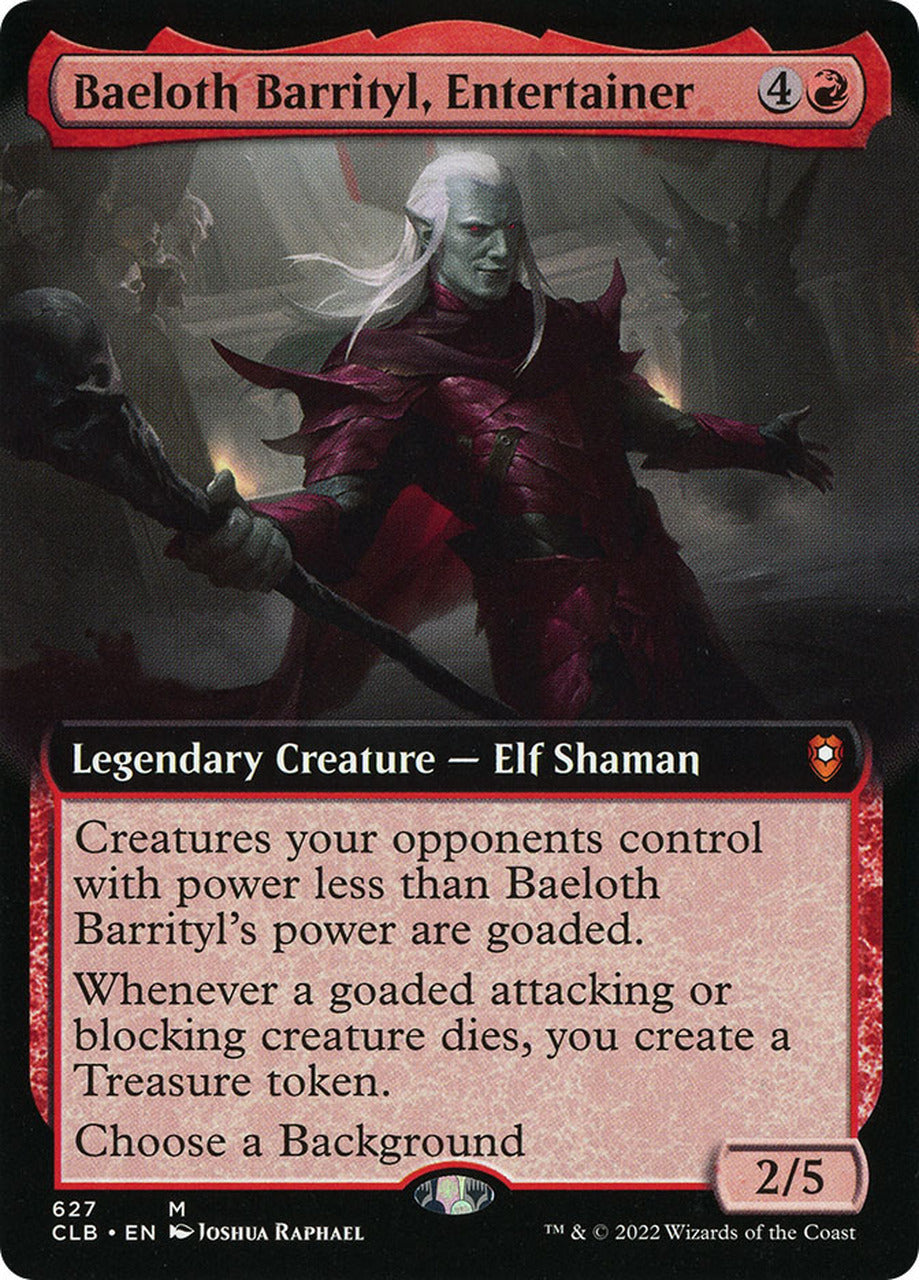 Baeloth Barrityl, Entertainer (Extended Art) [Commander Legends: Battle for Baldur's Gate] (Display Case)