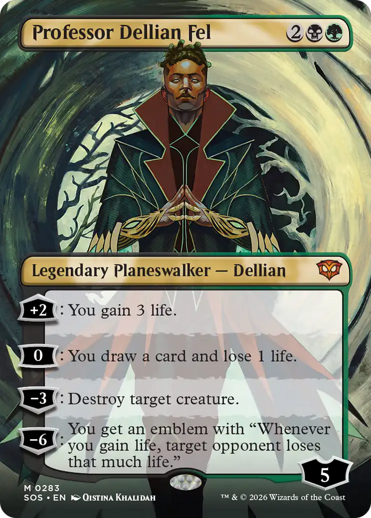 Professor Dellian Fel (Borderless) [Secrets of Strixhaven] (Display Case)